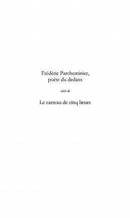 E-Book (pdf) Frederic Parcheminier, poete du dedans von Christophe Chabbert