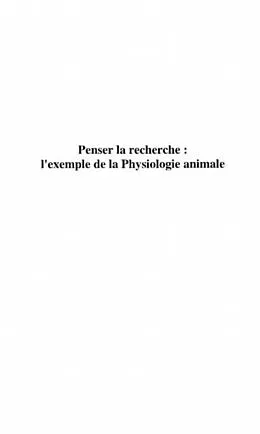 E-Book (pdf) Penser la recherche: l'exemplede la phy von Du Mesnil Du Buisson Francois