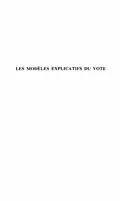 E-Book (pdf) LES MODELES EXPLICATIFS DU VOTE von Nonna Mayer