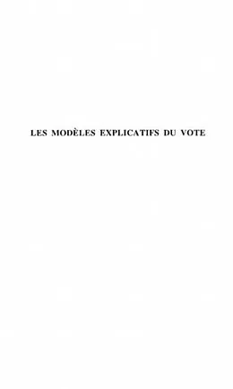 E-Book (pdf) LES MODELES EXPLICATIFS DU VOTE von Nonna Mayer