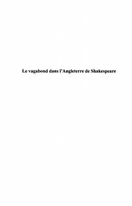 PDF Vagabond dans l'angleterre de shakespeare le von Drouet Pascale
