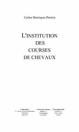 E-Book (pdf) Institution des courses de chevaux von Pereira Carlos Henriques