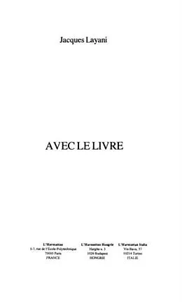 E-Book (pdf) Avec le livre propos et reflexions von Layani Jacques