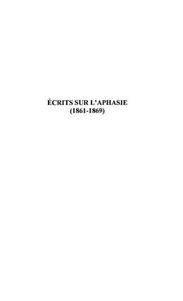 E-Book (pdf) Ecrits sur l'aphasie (1861-1869) von Broca Paul