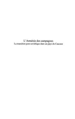 eBook (pdf) Armenie des campagnes l' de 