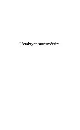 E-Book (pdf) L'embryon surnumeraire von Dhonte-Isnard Emmanuelle