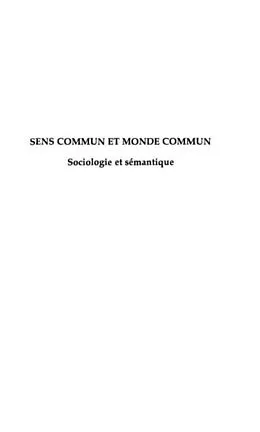 E-Book (pdf) Sens commun et monde commun sociologie e von Roy Christian