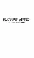 E-Book (pdf) Les categories de la propriete intellectuelle a l'epreuve des creations genetiques von Jean-Pierre Clavier