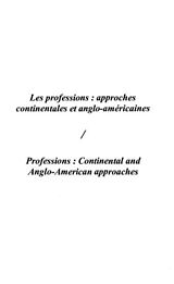 eBook (pdf) Professions : approches euro-continentales et anglo-americaines de 