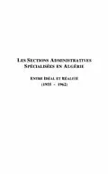 PDF LES SECTIONS ADMINISTRATIVES SPECIALISEES EN ALGERIE von Gregor Mathias