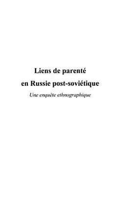 E-Book (pdf) Liens de parente en Russie post-sovietique von Gessat-Anstett Elisabeth