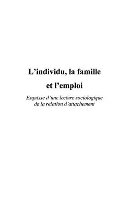 E-Book (pdf) Individu la famille et l'emploi von Thalineau Alain