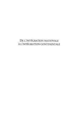E-Book (pdf) De l'integration nationale a l'integration continentale von Defraigne Jean-Christophe