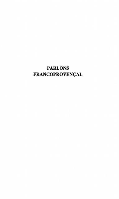 PARLONS FRANCOPROVENCAL