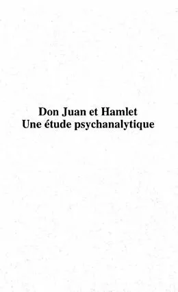 E-Book (pdf) Don Juan et Hamlet, une Etude Psychanalytique von Lefevre Alain