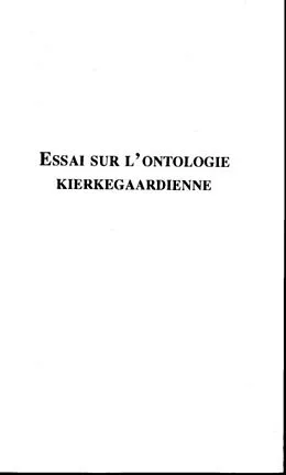 E-Book (pdf) ESSAI SUR L'ONTOLOGIE KIERKEGAARDIENNE von Dario Gonzalez