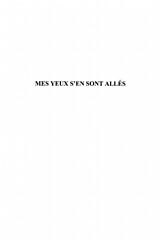 eBook (pdf) MES YEUX S'EN SONT ALLES de 