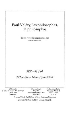 E-Book (pdf) Paul Valery, les philosophes, la philosophie (66/67) von 