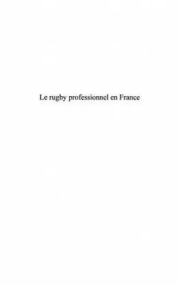 E-Book (pdf) Le rugby professionnel en France von Pierre Chaix