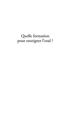 eBook (pdf) Quelle formation pour enseigner l'oral ? de 