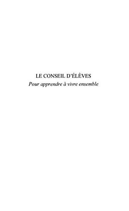 eBook (pdf) Le conseil d'eleves de 