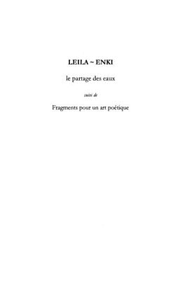 eBook (pdf) Leila-enki le partage des eaux de 