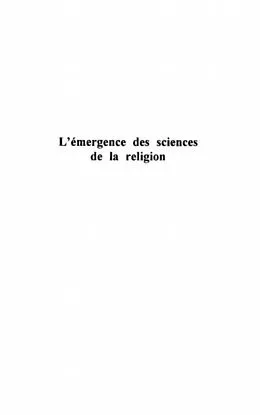 PDF Emergence des sciences de la religion l' von Despland Michel