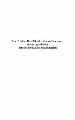 E-Book (pdf) Les notables de l'Ouest-Cameroun : role et organisation dans von Hamani Gabriel