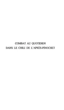 E-Book (pdf) Combat au quotidien dans le chili de l'a von Jourdain Guislaine