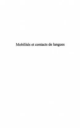 E-Book (pdf) Mobilites et contacts des langues von van Den Avenne Cecile