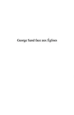 PDF George sand face aux eglises von Hamon Bernard