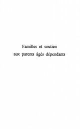 E-Book (pdf) FAMILLES ET SOUTIEN AUX PARENTS AGES DEPENDANTS von Jean-Pierre Lavoie