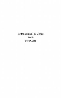 E-Book (pdf) LETTRE A UN AMI AU CONGO von 