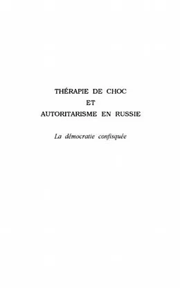 E-Book (pdf) THERAPIE DE CHOC ET AUTORITARISME EN RUSSIE von Michel Roche