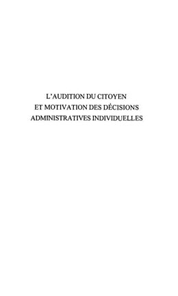 eBook (pdf) Audition du citoyen et motivation decisi de 