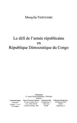 E-Book (pdf) Defi de l'armee republicaine von Tshiyembe Mwayila