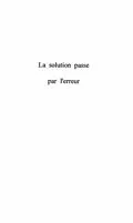 E-Book (pdf) LA SOLUTION PASSE PAR L'ERREUR von Gilles Marie