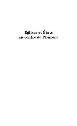 eBook (pdf) EGLISES ET ETATS AU CENTRE DE L'EUROPE de 
