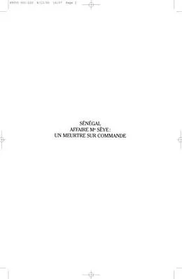 PDF Senegal affaire me seye von Coulibaly Abdou Latif