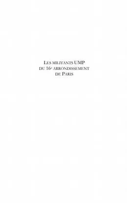 E-Book (pdf) Les militants UMP du 16e arrondissement de Paris von Sabrina Weymiens