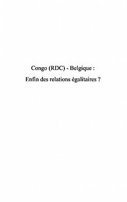 E-Book (pdf) Congo (rdc) - belgique - enfin des relations egalitaires ? von Polydor