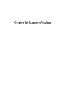 PDF Origine des langues africaines von Jean-Claude Mboli
