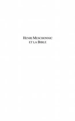 E-Book (pdf) Henri Meschonnic et la Bible von Alexandre Eyries