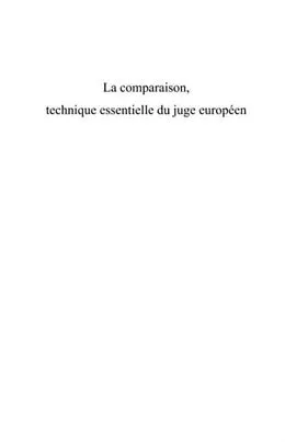 E-Book (pdf) La comparaison, technique essentielle du juge europeen von Remus Titiriga