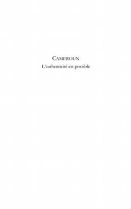 PDF Cameroun L'authenticite est possible von Jacques Desire Tsala