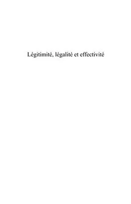 E-Book (pdf) Legitimite, legalite et effectivite (to von Bin Li