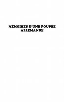 E-Book (pdf) Memoires d'une poupee allemande - piece von Severine Hettinger