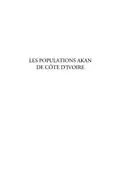 E-Book (pdf) Les populations Akan de Cote d'Ivoire von 