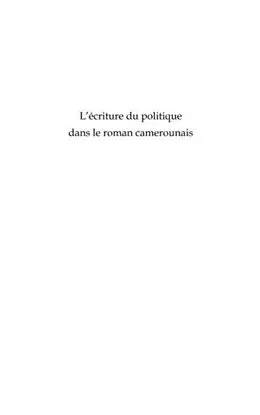 E-Book (pdf) L'ecriture du politique dans le roman camerounais von Marie-Rose Abomo-Maurin