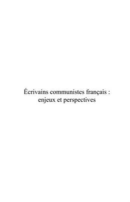 E-Book (pdf) Ecrivains communistes francais- enjeux von Christian Pe Guillaume Bridet